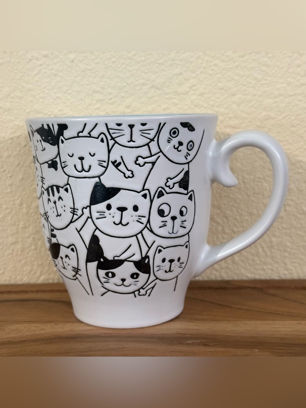 Spectrum Designz CAT FACE PALS Repeat Faces Mug 17oz Aqua Green Inside New